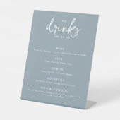 Signe De Table Menu du Mariage moderne Dusty Blue (Recto)
