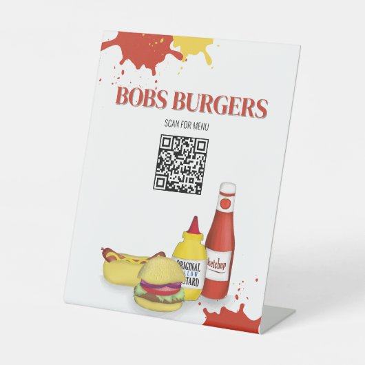 Signe De Table Menu du restaurant Code QR Modèle (Recto)