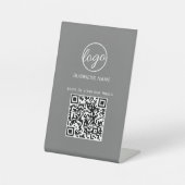 Signe De Table Menu du restaurant du logo de l'entreprise QR Code (Recto)