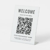 Signe De Table Menu du restaurant moderne QR Code Table (Recto)