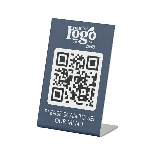 Signe De Table Menu du restaurant sans contact QR Code avec logo