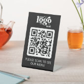 Signe De Table Menu du restaurant sans contact QR Code avec logo (In SItu)