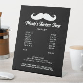 Signe De Table Menu du salon de coiffure pour hommes (In SItu)