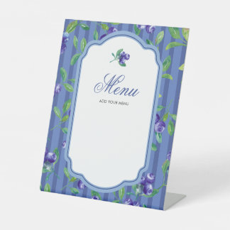 Signe De Table Menu Élégant Bébé Sucré aux Baies Baby Shower