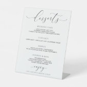 Signe De Table Menu élégant de bar à desserts de mariage écriture (Recto)
