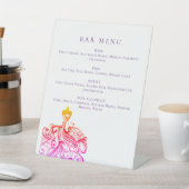 Signe De Table Menu élégant du bar à robe Quinceañera (In SItu)