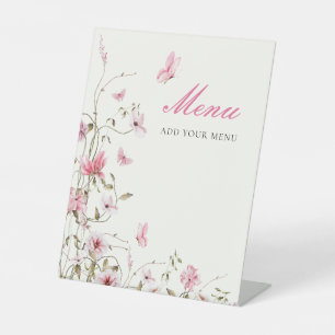 Signe De Table Menu Fête des mariées de la vie des papillons