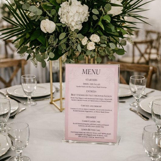 Signe De Table Menu Fleur de Satin
