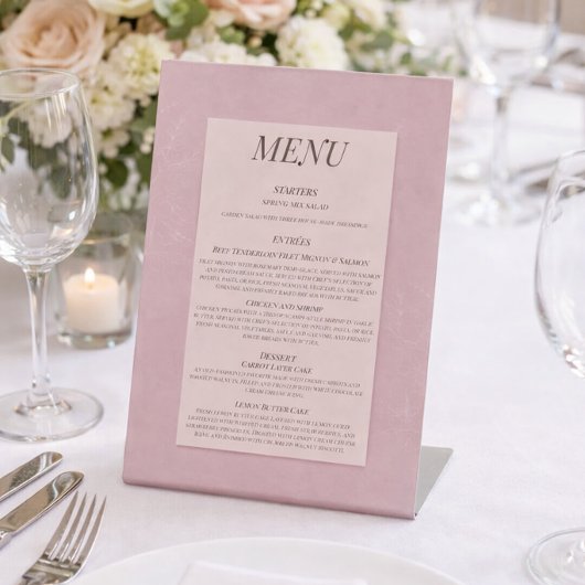 Signe De Table Menu Fleur de Satin