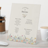Signe De Table Menu Fleur sauvage simple Fern Beige Mariage Boiss (In SItu)