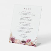 Signe De Table Menu floral Blush et Bourgogne (Recto)