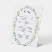 Signe De Table Menu floral simple moderne, Bohème (Recto)