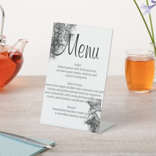Signe De Table Menu Fumée noire (In SItu)