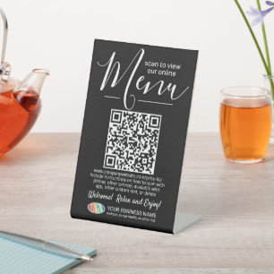 Signe De Table Menu générateur de code QR et logo d'entreprise no