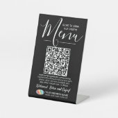 Signe De Table Menu générateur de code QR et logo d'entreprise no (Recto)