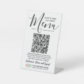 Signe De Table Menu Générateur de code QR & Logo d'entreprise Bla (Recto)