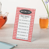 Signe De Table Menu Hebdomadaire Spécial de la Table du Café Rétr (In SItu)
