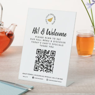 Signe De Table Menu Invité Code QR entreprise personnalisé Signal
