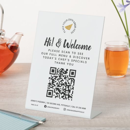 Signe De Table Menu Invité Code QR entreprise personnalisé Signal (In SItu)