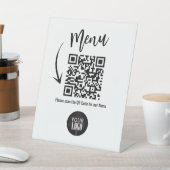 Signe De Table Menu Logo Code QR Tablette de Commerce Moderne (In SItu)