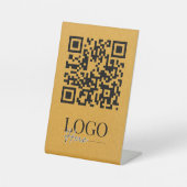 Signe De Table Menu Logo QR Code business Modern Simple Gold (Recto)