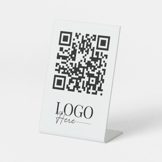 Signe De Table Menu Logo QR Code business Moderne Minimal Simple (Recto)