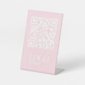 Signe De Table Menu Logo QR Code business Moderne Minimal Simple (Recto)