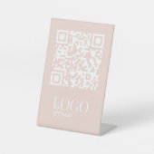 Signe De Table Menu Logo QR Code business Moderne Minimal Simple (Recto)