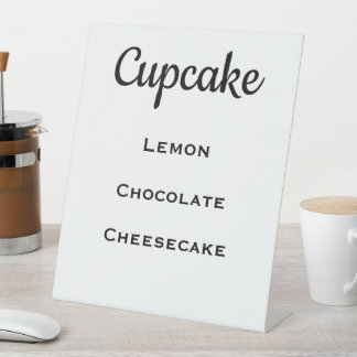 Signe De Table Menu Mariage blanc Cupcake Menu Signal