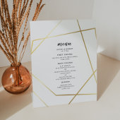 Signe De Table Menu mariage cadre or géométrique moderne