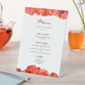 Signe De Table Menu mariage d'aquarelle de pavois rouges (In SItu)