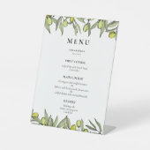 Signe De Table Menu mariage de branche Olive moderne (Recto)