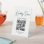 Signe De Table menu mariage de code qr minimal chic simple (In SItu)