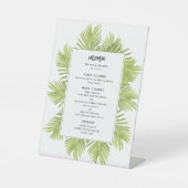 Signe De Table Menu mariage de palmiers tropicaux (Recto)