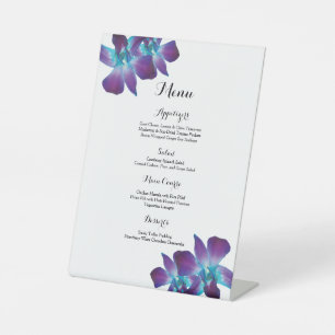 Signe De Table Menu Mariage Dendrobium bleu