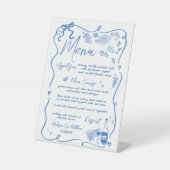 Signe De Table Menu Mariage Doodles Dessin Main Levée Whimsical (Recto)