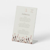 Signe De Table Menu Mariage Fleur sauvage Boho (Recto)