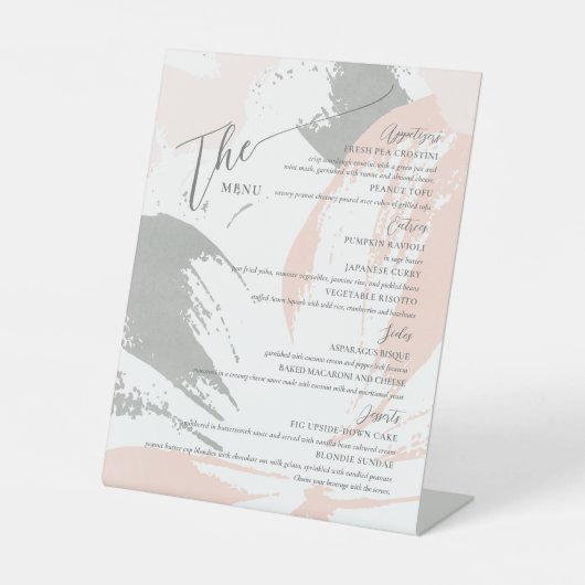 Signe De Table Menu Mariage formel Élégant (Recto)