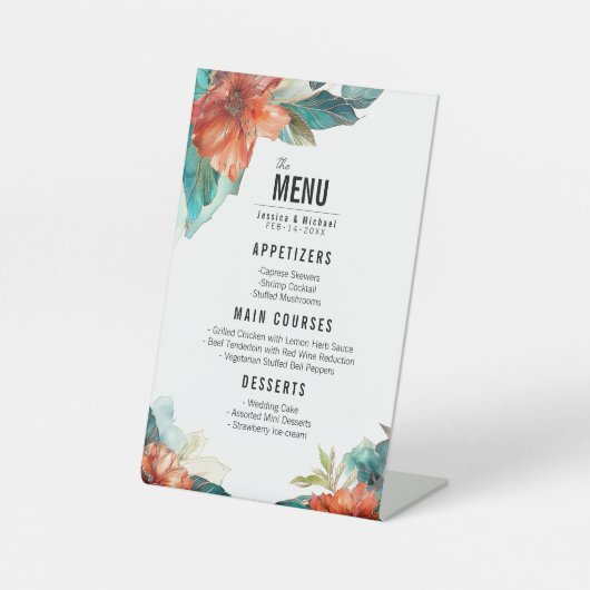 Signe De Table Menu mariage Hibiscus Serenade Paradise (Recto)