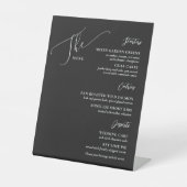 Signe De Table Menu Mariage officiel Deux options noir blanc (Recto)