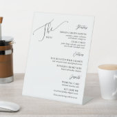 Signe De Table Menu Mariage officiel Elégant Blanc Noir (In SItu)