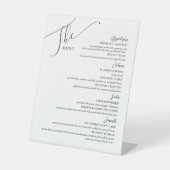Signe De Table Menu Mariage officiel Elégant noir blanc (Recto)