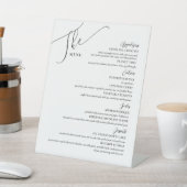 Signe De Table Menu Mariage officiel Elégant noir blanc (In SItu)