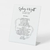 Signe De Table Menu Mariage permanent Coeurs sculptés (Recto)