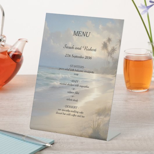 Signe De Table Menu Mariage plage (In SItu)