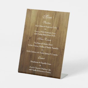 Signe De Table Menu Mariage rustique en bois de la grange