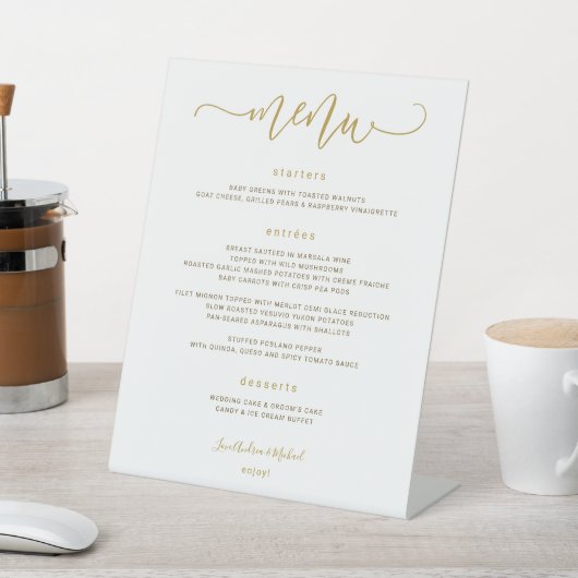 Signe De Table Menu mariage Signal Bouncy Tourbillonnant Calligra (In SItu)