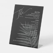 Signe De Table Menu Mariage simple officiel noir blanc gris (Recto)
