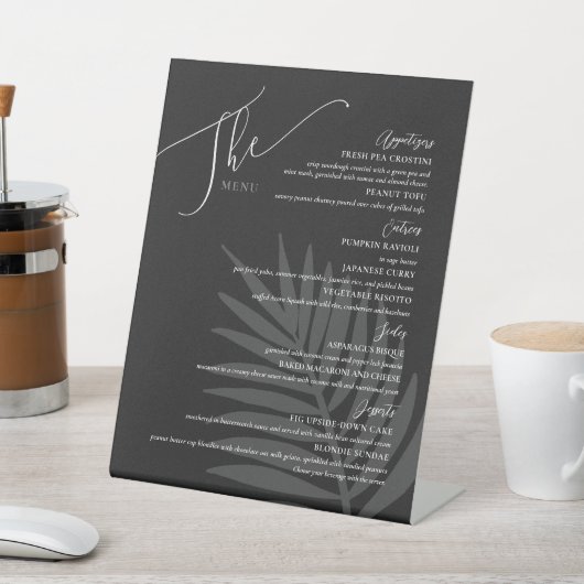 Signe De Table Menu Mariage simple officiel noir blanc gris (In SItu)