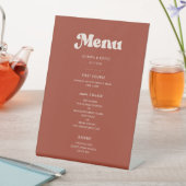 Signe De Table Menu mariage stylé rétro en terre cuite (In SItu)
